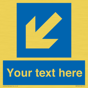 Custom Mandatory directional sign, blue arrow down and left